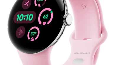 Google Pixel Watch 3 Polished Silver with Rose Quartz