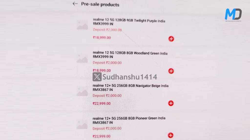 Realme 12 series Indian pricing