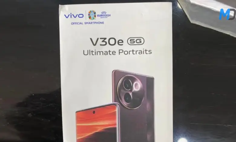 Vivo V30e leaked retail box image revealed its design