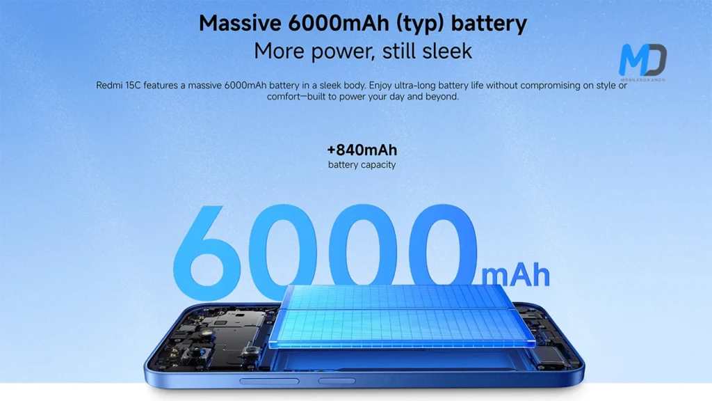 6000mAh battery