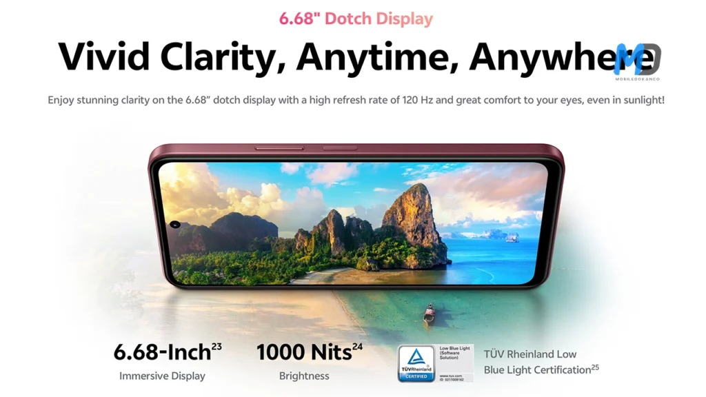 6.68-inch with 90Hz display