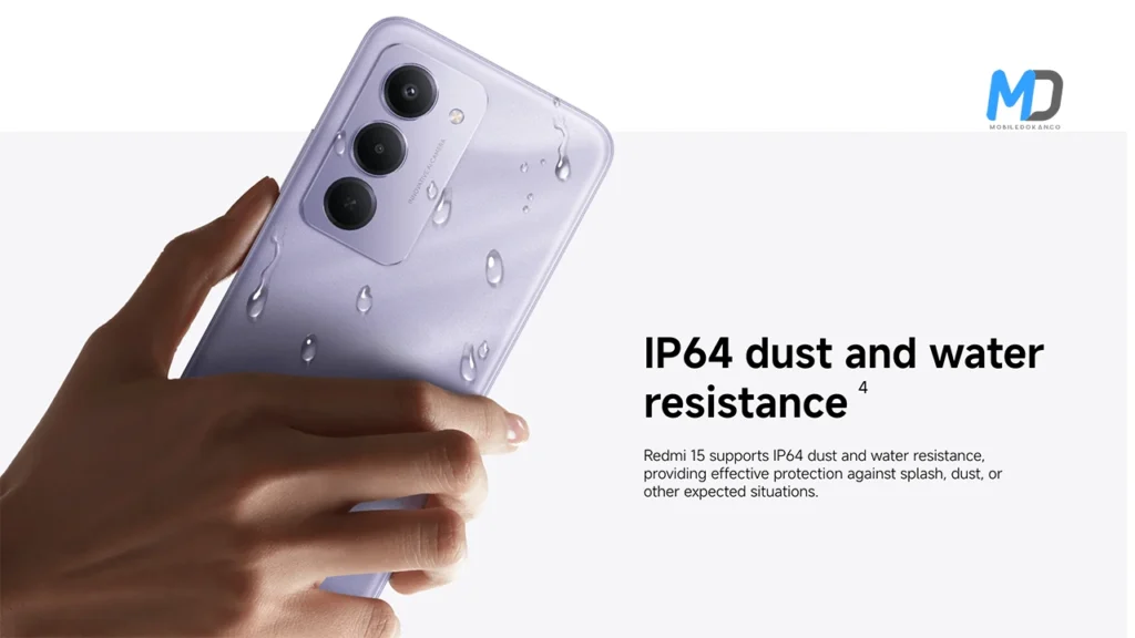 IP64 dust and water resistance