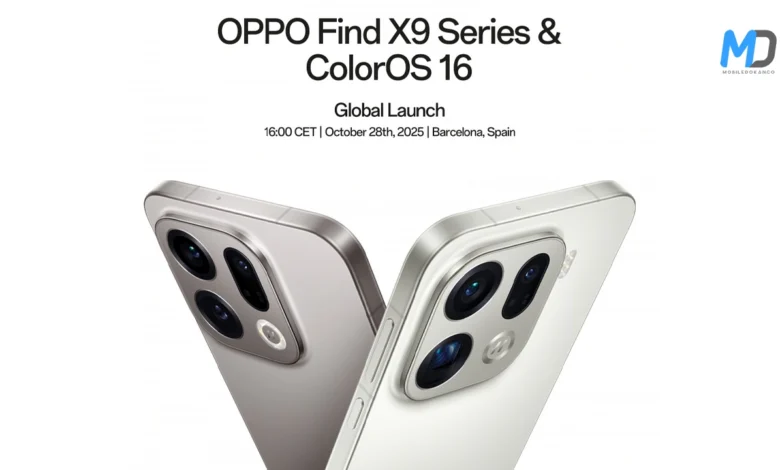 Oppo Find X9 duo global launch on 28 October, India may get it in November
