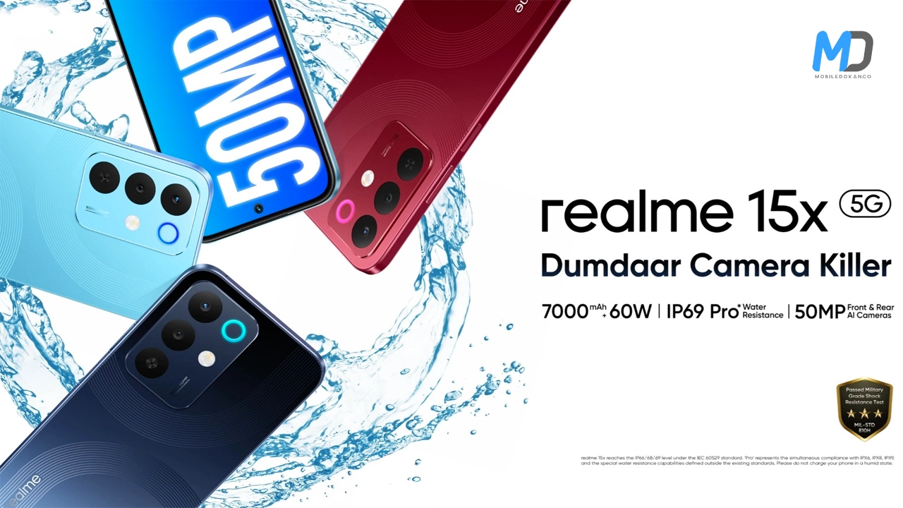 Realme 15x Launched: 7000mAh Battery, Dual 50MP Cameras, and IP69 Pro Rating