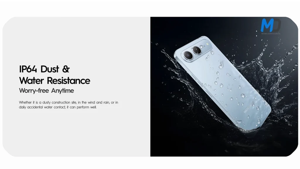 IP64 Dust and Water Resistance