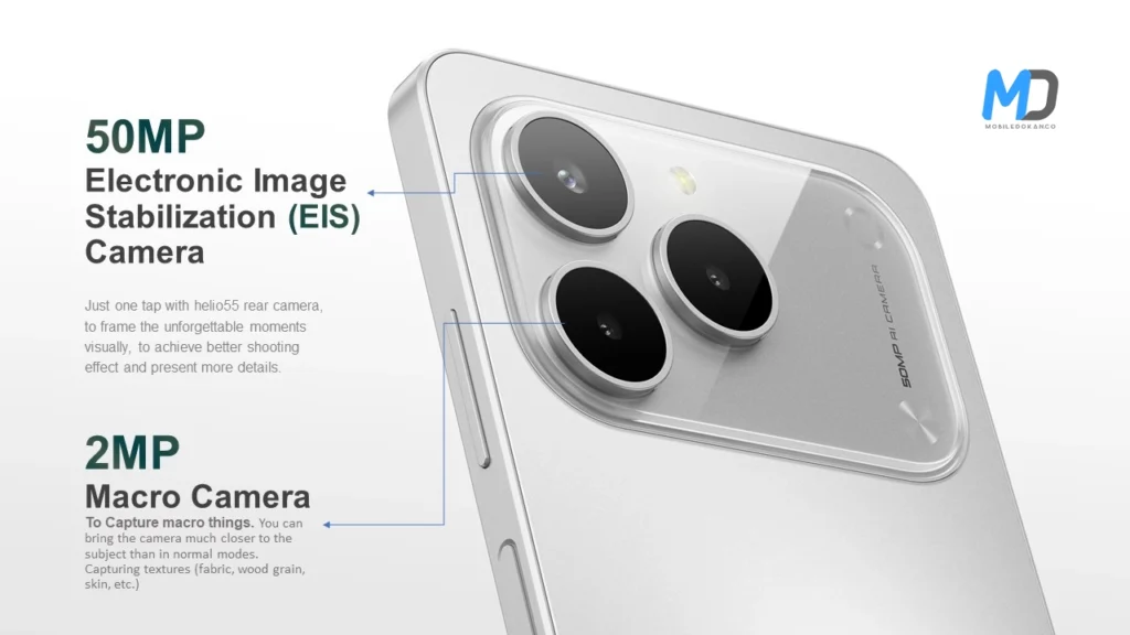 Helio 55 50MP primary camera