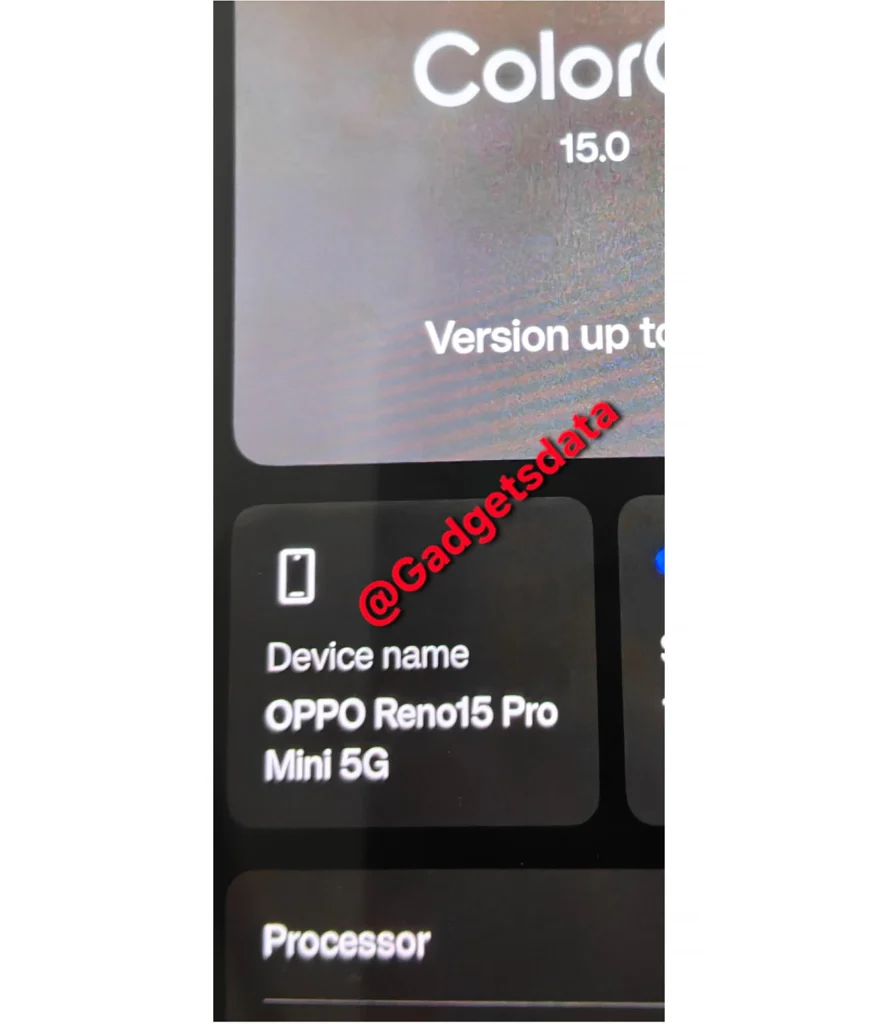 Oppo Reno 15 Pro Mini 5G About info