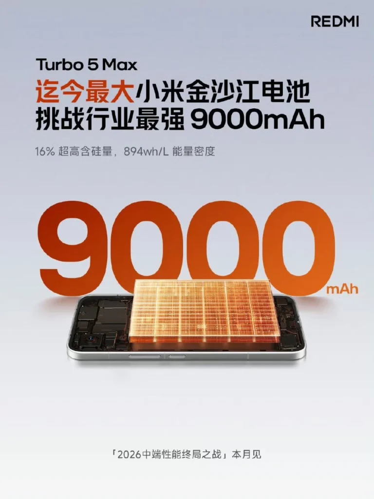 Xiaomi Redmi Turbo 5 Max 9000mAh Battery