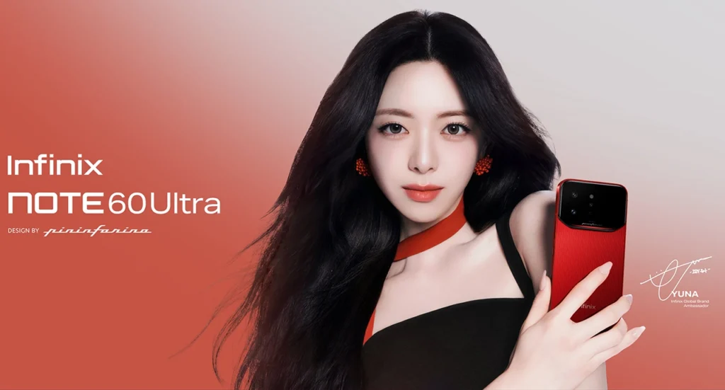 Infinix Note 60 Ultra Monza Red with YUNA