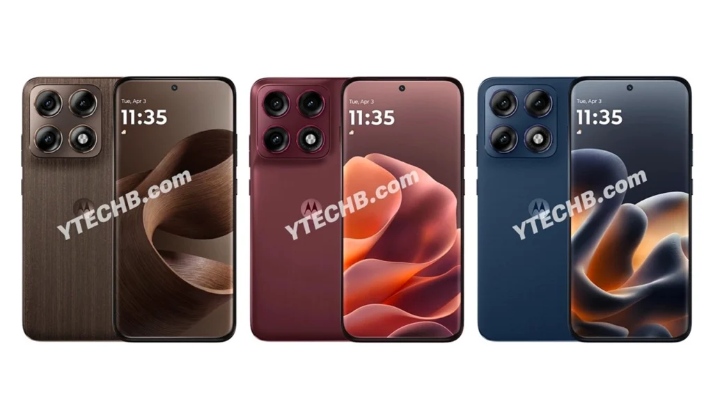 Motorola Edge 70 Pro in three colors