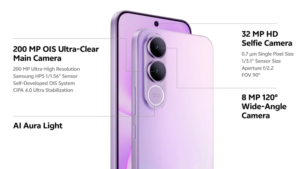 Vivo V70 FE 200MP OIS camera setup