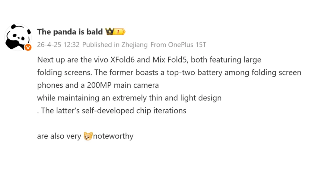 Vivo X Fold6 and Xiaomi Mix Fold5 key details tipped online