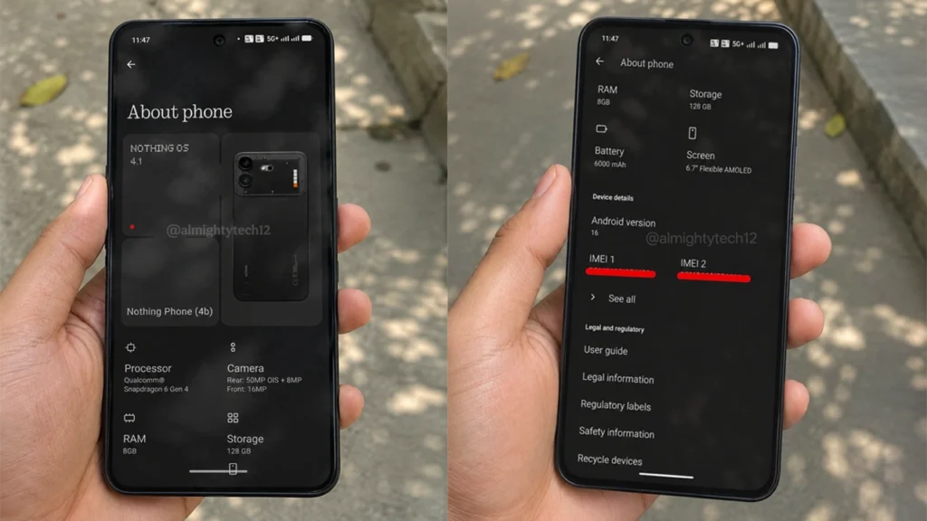 Nothing Phone (4b) key specs