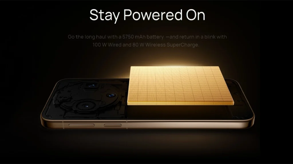 Stay powered on with the 5,750mAh battery in the Mate 80 Pro