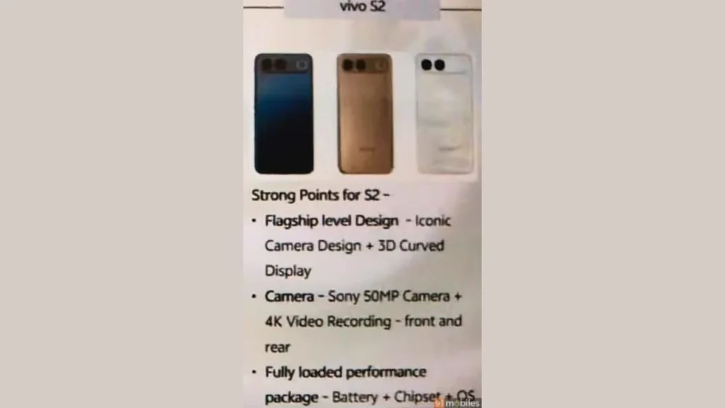 Vivo S2 design leaked