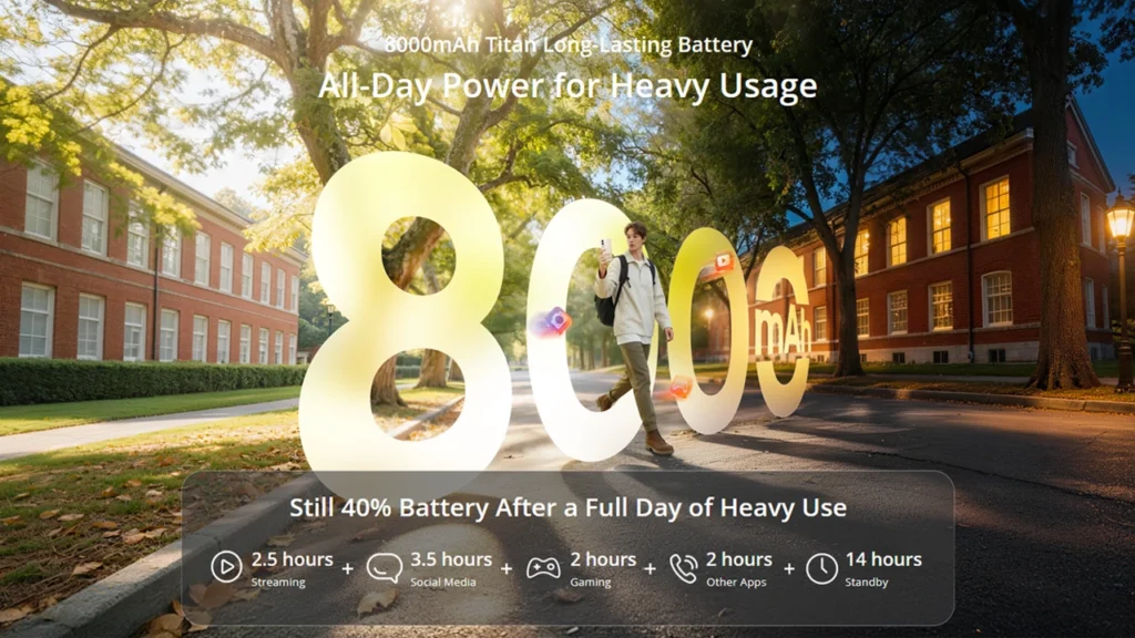 Massive 8,000mAh battery in the Realme C100x