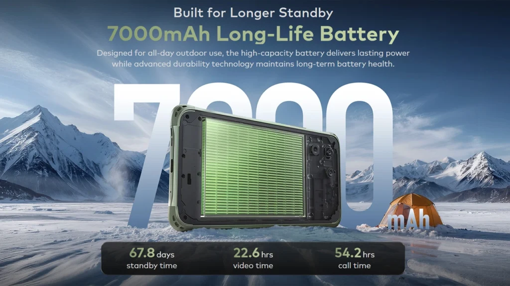 Massive 7,000mAh battery for all day use in the itel Power 80
