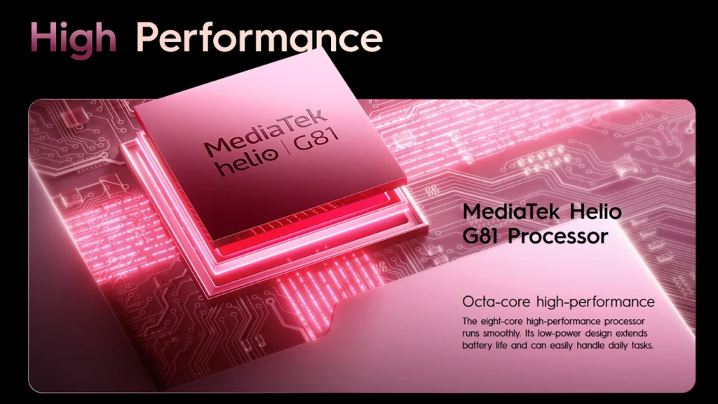 MediaTek Helio G81 octa-core chip for smooth performance
