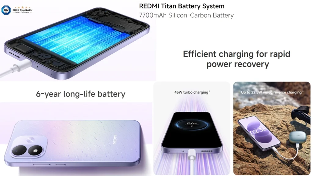 Redmi Note 17 battery and charging