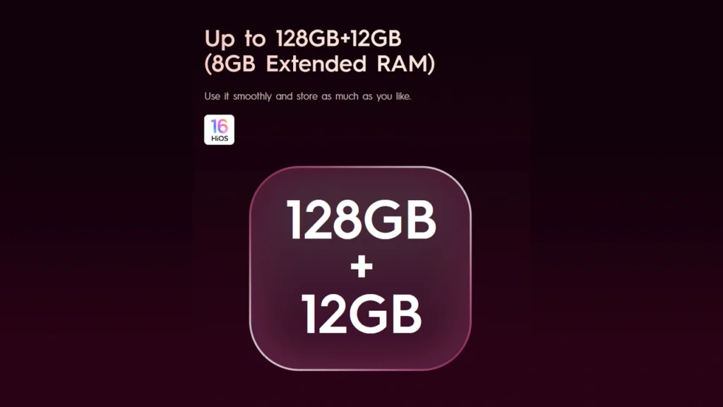 Tecno Spark 50c storage configurations and OS