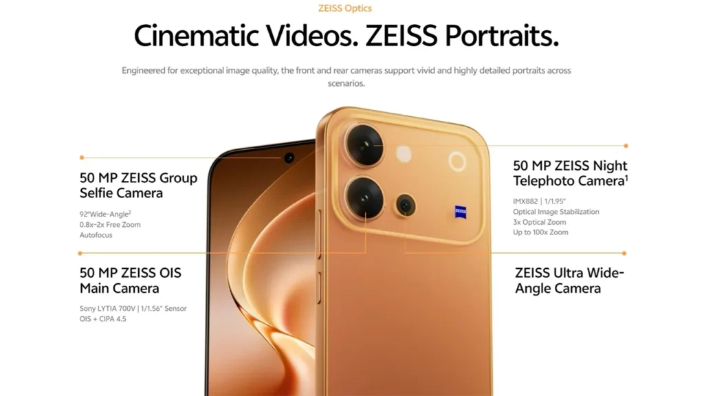 Vivo V80 ZEISS engineered camera setup