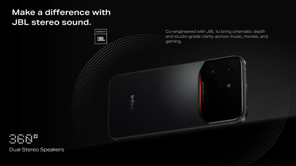 Dual stereo JBL speakers in the Infinix Note 60 Ultra