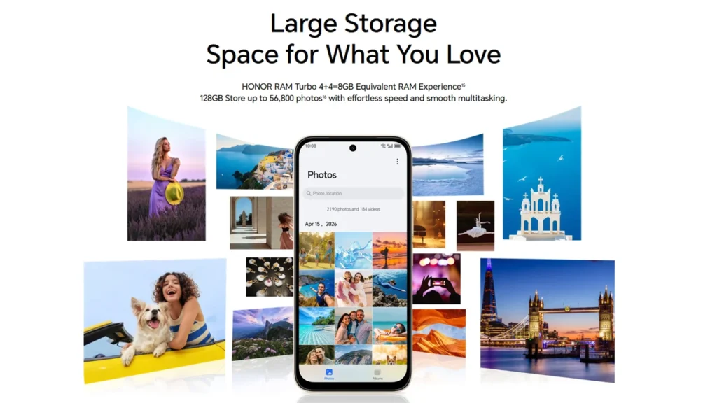 Large storage feature in the Honor X6e for smooth multitasking