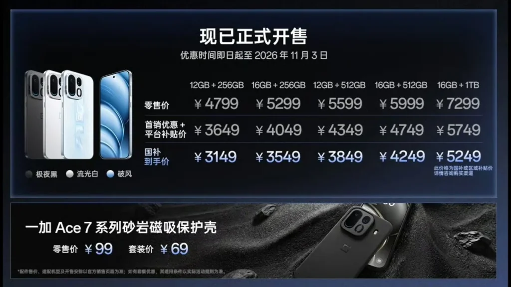 OnePlus Ace 7 Pro price and launch offer in China