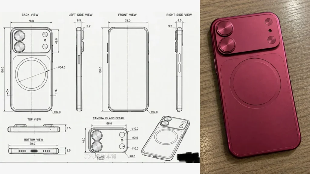iPhone 18 CAD based render with a dummy case