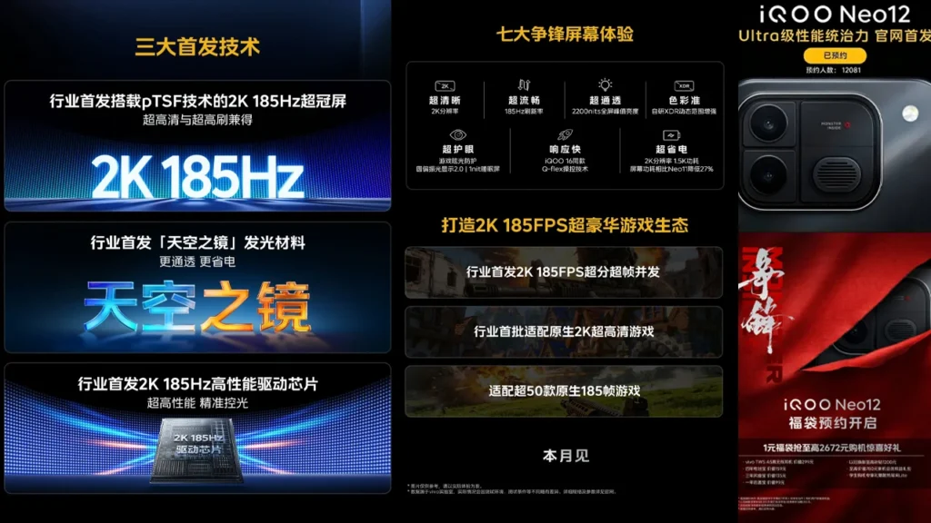 iQOO Neo 12 official promotional materials confirmed display details
