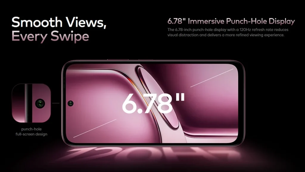 itel A300 Plus 6.78-inch 120Hz display