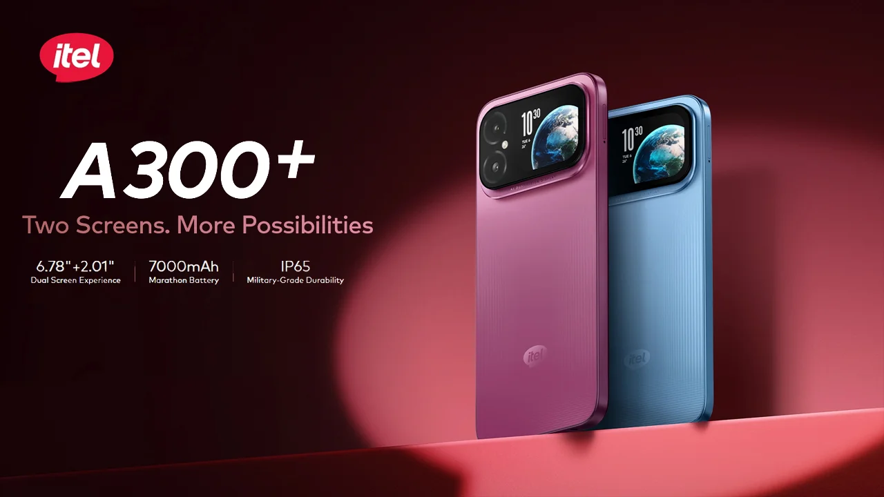 itel A300 Plus launched with a 7,000mAh battery and a rear display